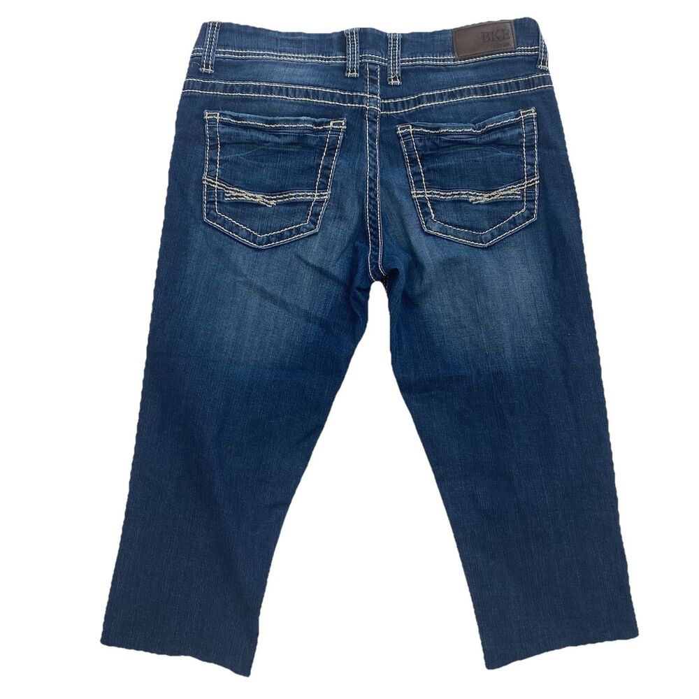BKE Denim Dakota Women’s Capri Jeans 31x18 Blue Custom Cut Off Raw Hem Stretch